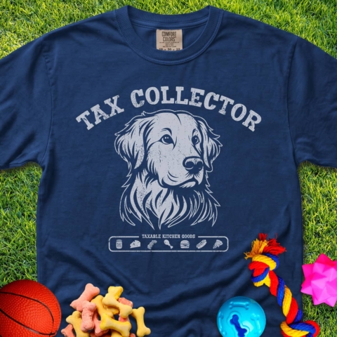 Tax collector golden retriever true navy